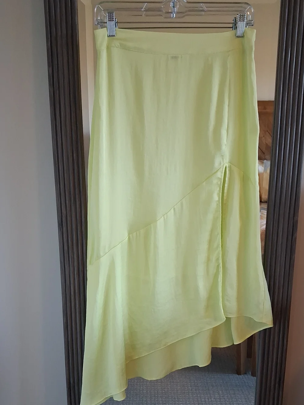 FREE PEOPLE Asymmetrical Lola Midi Skirt - Lemon Electric ** Size 6